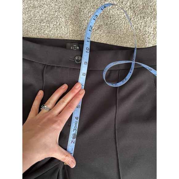 White House Black Market The Slim Crop Black Dress Pants Office Work Size 4 - Picture 5 of 12